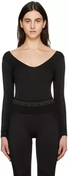 Черное жаккардовое боди Golden Goose