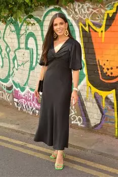 Черное жаккардовое платье миди Ro&Zo, черный