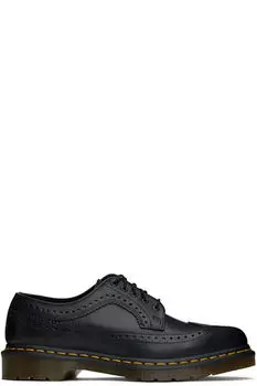 Черные 3989 Желтые гладкие кожаные броги Dr. Martens