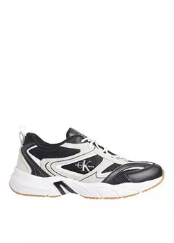 Черные - экрю мужские кожаные кроссовки RETRO TENNIS SU-MESH Calvin Klein, черный/экрю