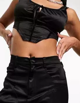 Черные эластичные брюки в стиле диско эксклюзивно для ASOS