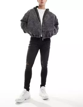 Черные эластичные джинсы ASOS DESIGN