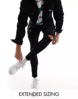 Черные эластичные джинсы ASOS DESIGN