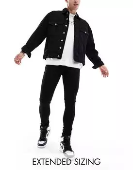 Черные эластичные джинсы ASOS DESIGN