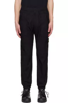Черные эластичные хлопковые спортивные штаны Tela Paracadute Stone Island