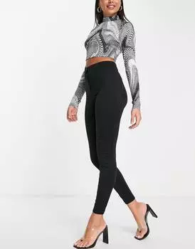 Черные эластичные леггинсы с понте ASOS DESIGN