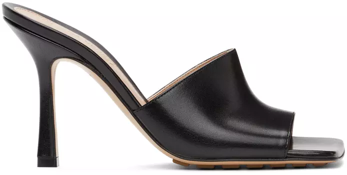 Черные эластичные мюли на каблуке Bottega Veneta
