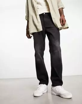 Черные эластичные прямые джинсы ASOS