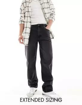 Черные эластичные прямые джинсы ASOS DESIGN