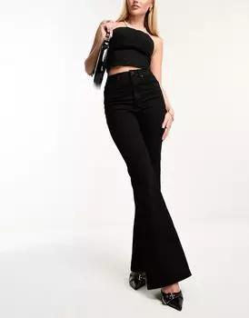 Черные эластичные расклешенные джинсы ASOS Power