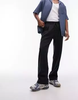 Черные эластичные широкие джоггеры Topman