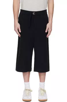 Черные эластичные шорты большого размера AMI Paris