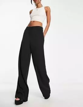 Черные элегантные брюки для папы Vero Moda Stand Alone со складками спереди
