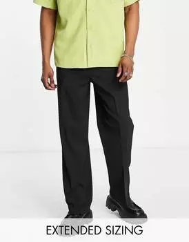 Черные элегантные широкие брюки ASOS DESIGN