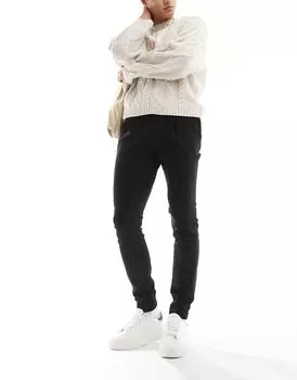 Черные элегантные узкие спортивные штаны ASOS DESIGN