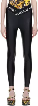 Черные асимметричные леггинсы Versace Jeans Couture