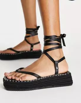 Черные эспадрильи на платформе ASOS DESIGN Joanna