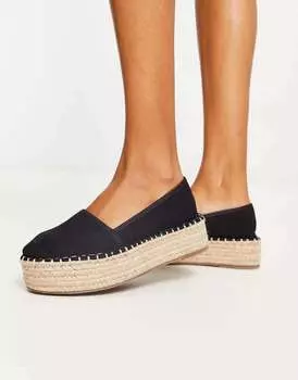 Черные эспадрильи на плоской платформе ASOS Journal