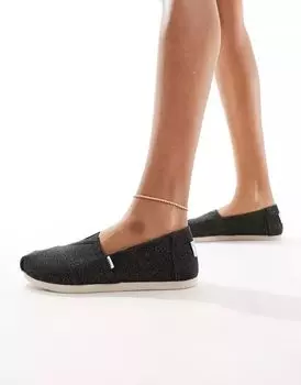 Черные эспадрильи Toms Alpargata с металлизированной нитью
