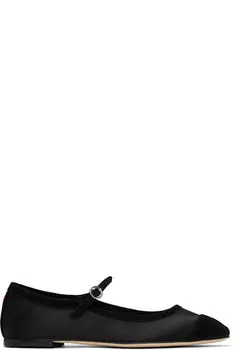 Черные атласные балетки с носком Uma Aeyde