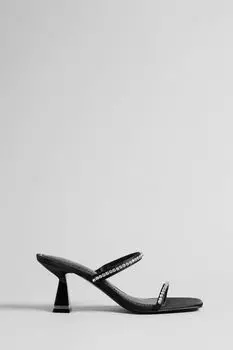 Черные атласные босоножки-мулы Rinita на каблуке длина 70 мм Ted Baker, черный