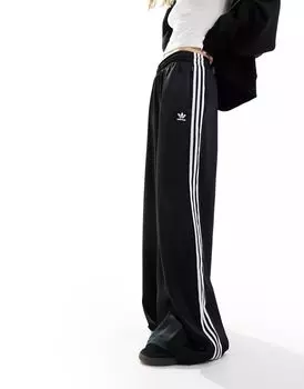 Черные атласные джоггеры широкого кроя adidas Originals