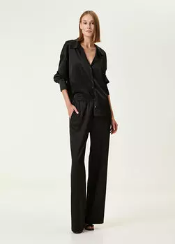 Черные атласные пижамные брюки Beymen