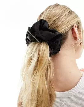 Черные атласные резинки для волос ASOS