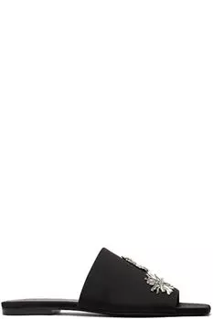 Черные атласные сандалии Lanvin