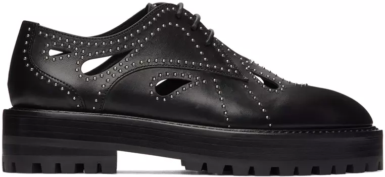 Черные ажурные треккинговые дерби с люверсами ALAÏA