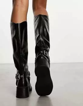 Черные байкерские ботинки с фурнитурой RAID Nessa