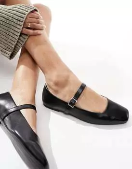 Черные балетки ASOS DESIGN Lottie Mary Jane