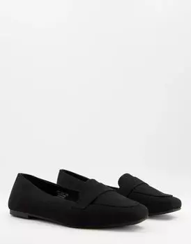 Черные балетки-лоферы ASOS Lily