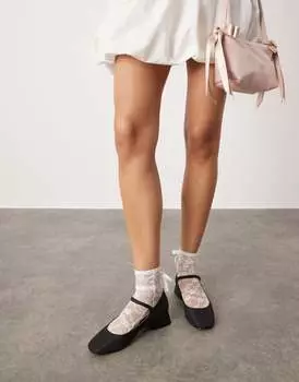 Черные балетки на каблуке ASOS DESIGN Lead Mary Jane
