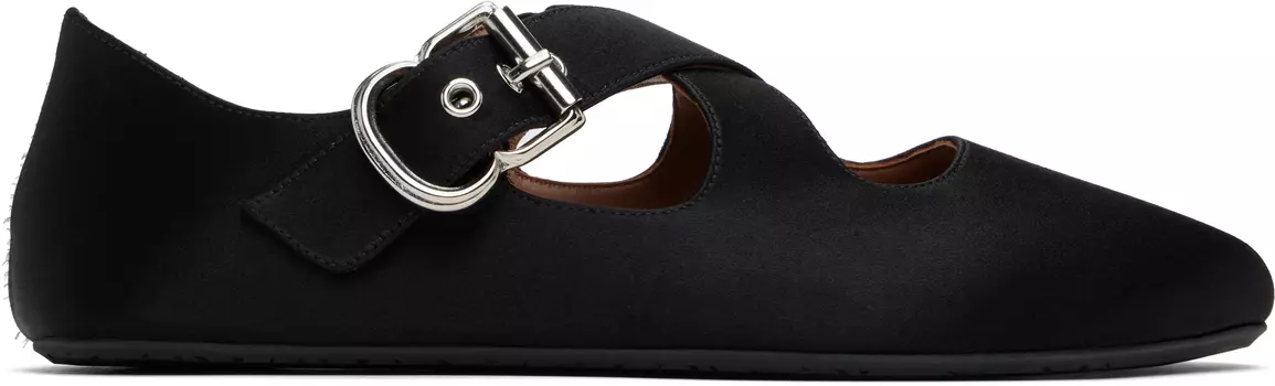 Черные балетки с крест-накрест ALAA, Noir