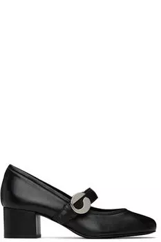 Черные балетки с поясом на каблуках Coperni