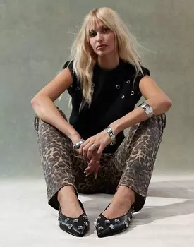 Черные балетки с украшением ASOS DESIGN Luck