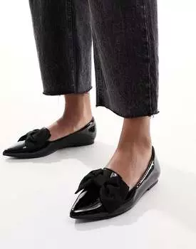 Черные балетки с заостренным носом ASOS DESIGN Lake