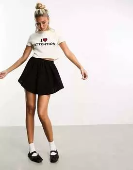 Черные балетки с завышенной талией ASOS
