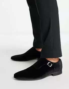 Черные бархатные монки ASOS DESIGN