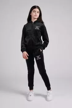 Черные бархатные спортивные костюмы на молнии Juicy Couture, черный