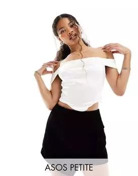 Черные бархатные юбки-юбки асимметричного кроя с запахом ASOS DESIGN Petite