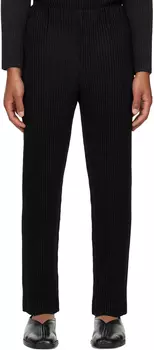 Черные базовые брюки HOMME PLISSe ISSEY MIYAKE