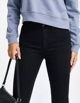 Черные базовые джинсы скинни с завышенной талией Pull&Bear