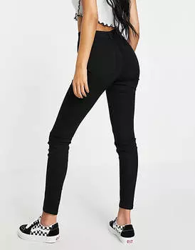 Черные базовые джинсы скинни с завышенной талией Pull&Bear Tall