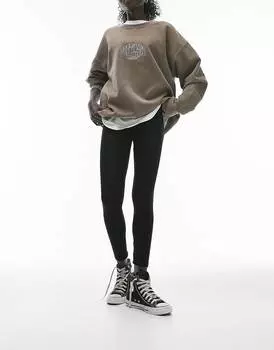 Черные базовые леггинсы до щиколотки Topshop Petite