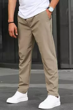 Черные базовые мужские брюки из вафельной ткани 6513 MADMEXT, хаки