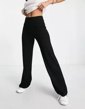 Черные базовые широкие брюки из джерси ASOS DESIGN