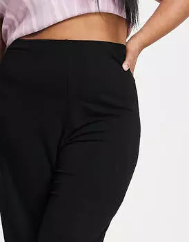 Черные базовые широкие брюки из джерси ASOS DESIGN Curve