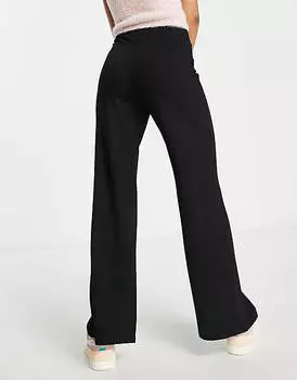 Черные базовые широкие брюки из джерси ASOS DESIGN Petite